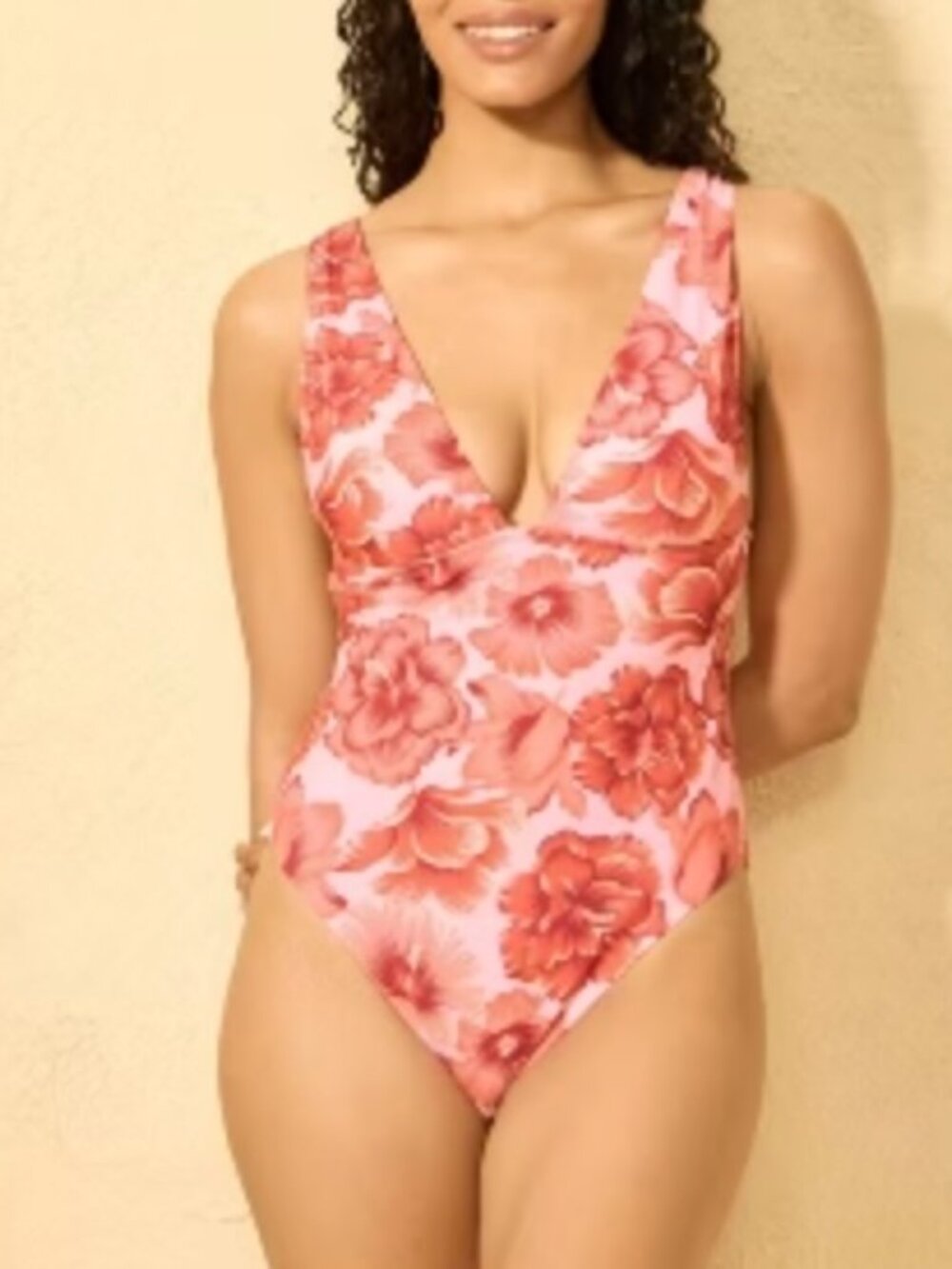Shade & Shore Target swim Hibiscus flower print one piece swimsuit S
